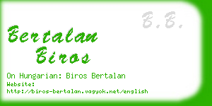 bertalan biros business card